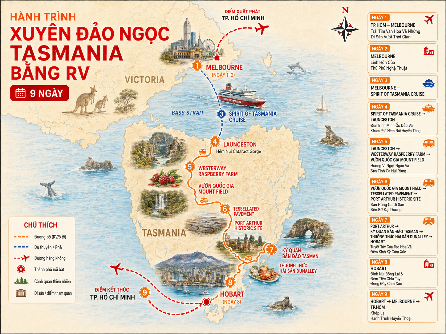 HÀNH TRÌNH XUYÊN ĐẢO NGỌC TASMANIA BẰNG RV