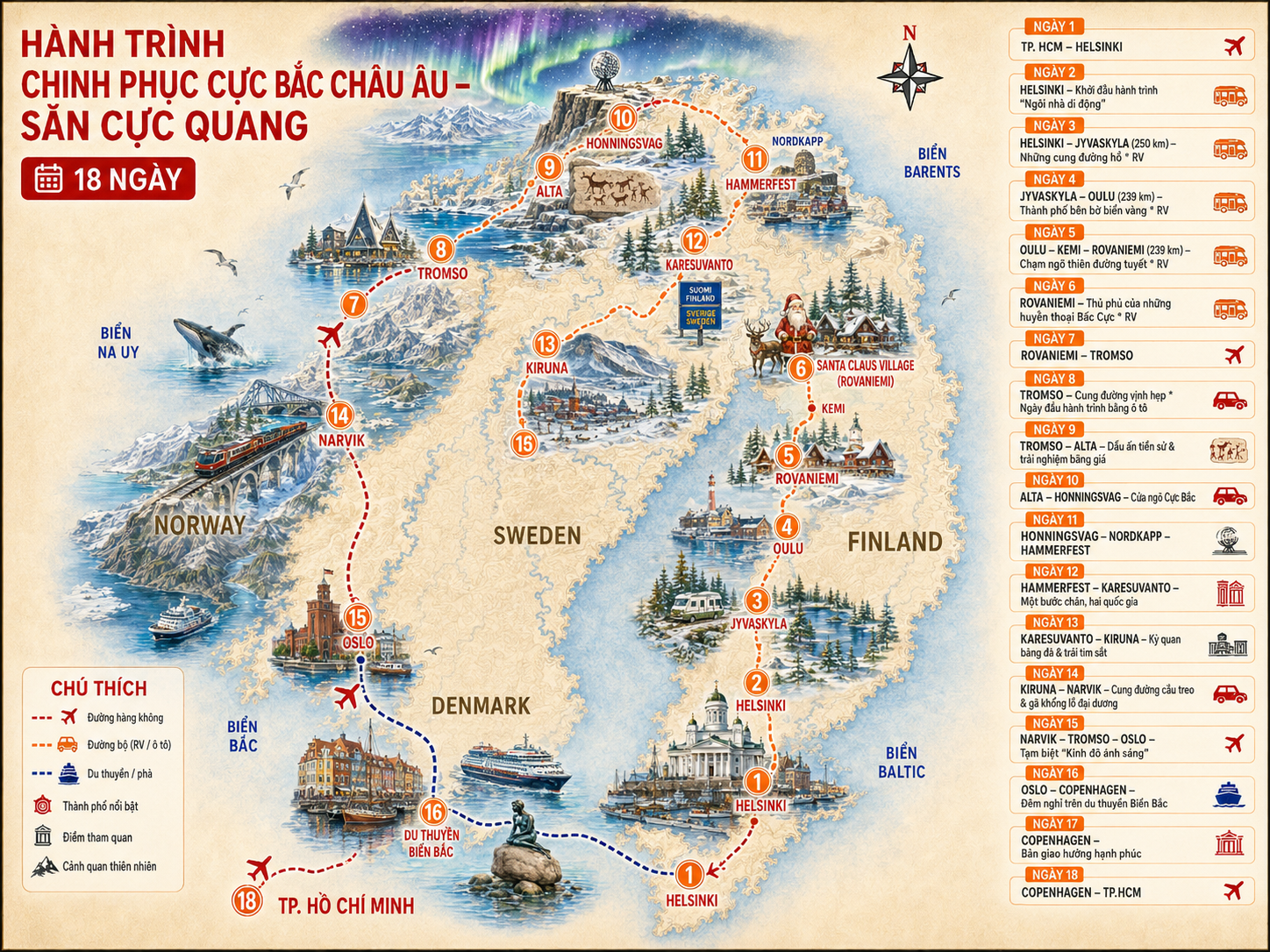 TOUR CHÂU ÂU: CHINH PHỤC CỰC BẮC - SĂN CỰC QUANG