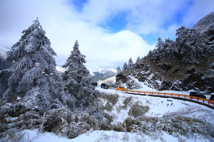 Khung cảnh mùa đông tại núi Hehuanshan