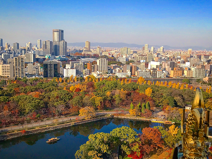 Toàn cảnh thành phố Osaka từ trên cao