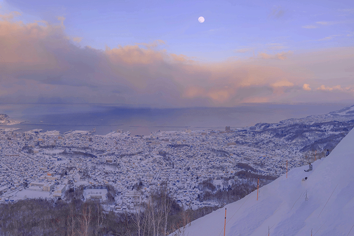 Toàn cảnh núi Tengu vào mùa đông