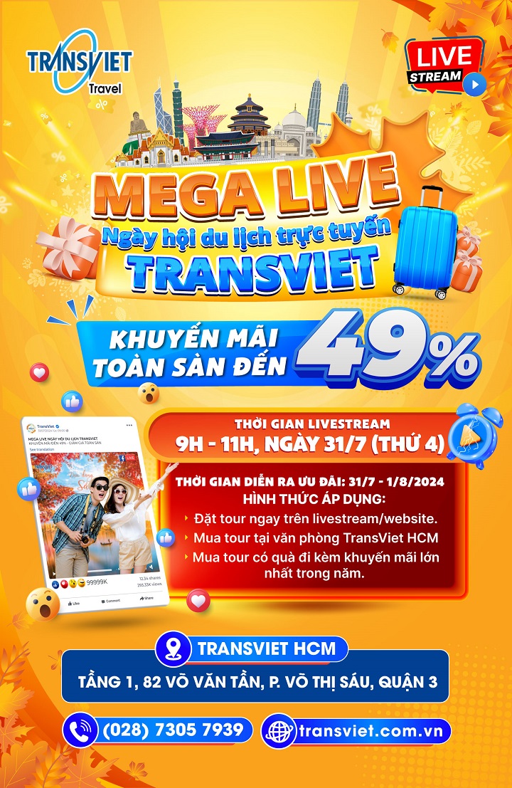 Siêu khuyến mãi duy nhất chỉ có tại Mega live TransViet