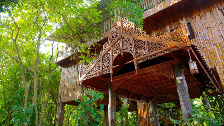 Một góc nghỉ ngơi trong ngôi làng