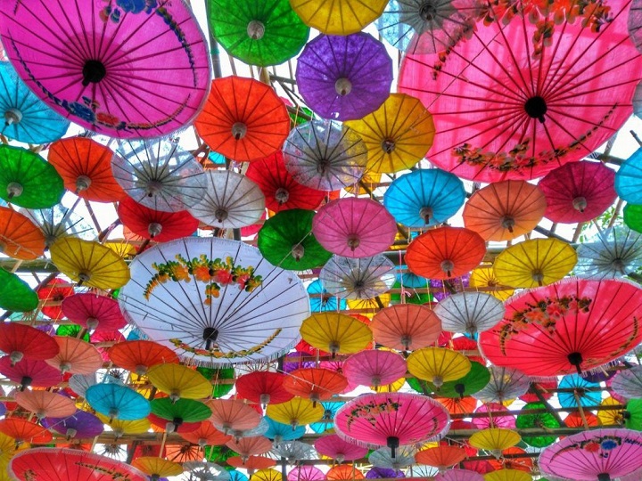 Những chiếc ô đầy màu sắc 