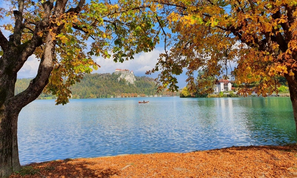 Hồ Bled rực rỡ mùa thu với đảo nhỏ cổ kính và cảnh sắc nên thơ