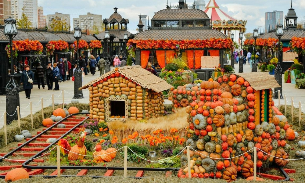 Ngôi nhà bí ngô tại lễ hội ẩm thực “Mùa Thu vàng” Moscow