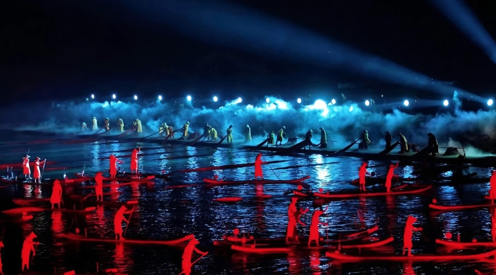 Impression Liu Sanjie la màn trình diễn nghệ thuật sống động trên sông Li Giang nhằm tôn vinh văn hóa dân gian Quế Lâm