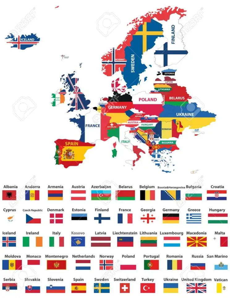 Bản đồ các quốc gia Châu Âu