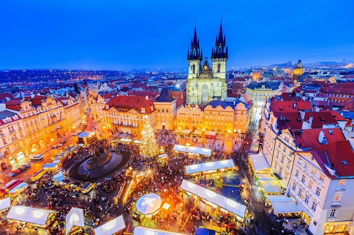Thủ đô Prague, Cộng hòa Séc lộng lẫy ánh đèn vào ngày lễ Giáng sinh