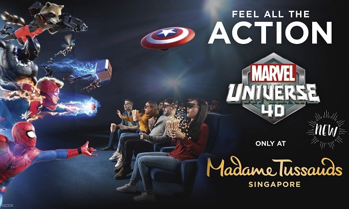 Hiệu ứng 4D đặc biệt trong bảo tàng sáp Madame Tussauds Singapore